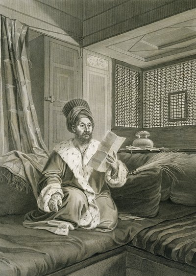 Said Mustapha Pasha Wounded at the Battle of Aboukir, from Volume II Costumes and Portraits of 